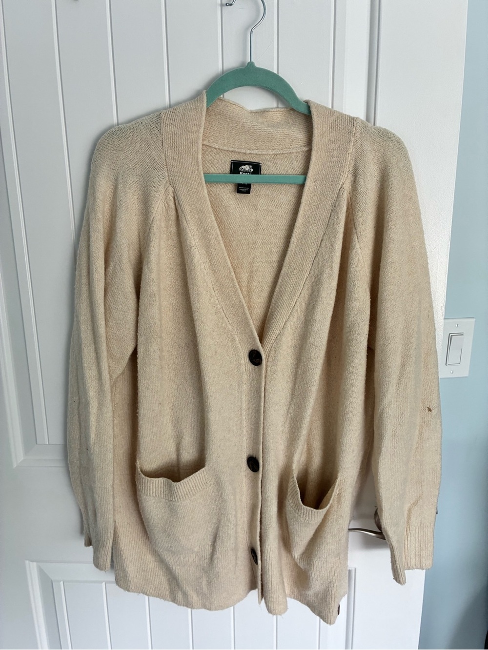 Roots Cream Button-Front Women's Cardigan